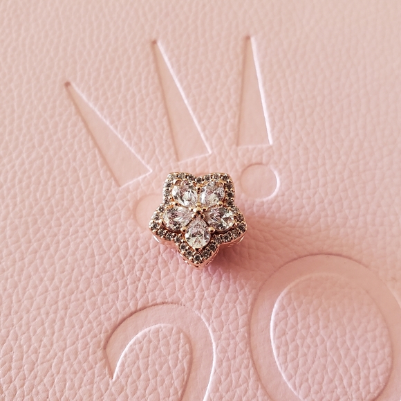 Pandora Rose Snowflake Flower charm SOLD - Picture 1 of 4